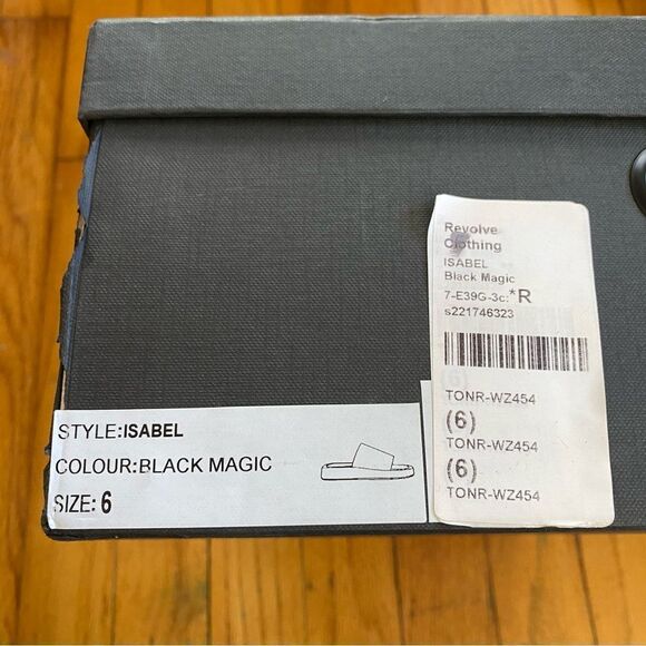 Tony Bianco Isabel black magic slides shoes sandals flats Revolve 6 - Picture 11 of 13